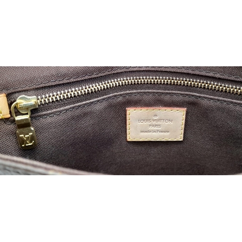 108 - A Louis Vuitton Monogram Canvas Chantilly PM Shoulder Bag. Leather trim and shoulder strap. Brown te... 