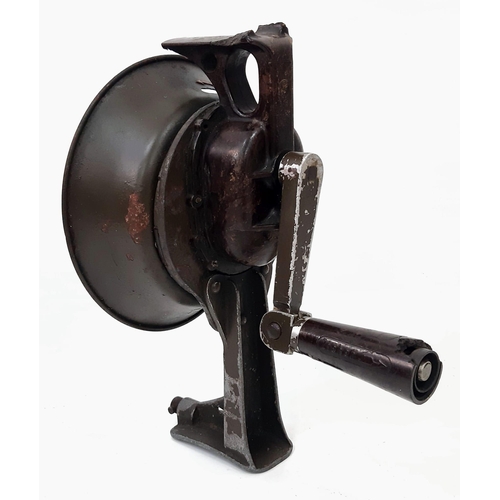 304 - WW2 German Hand Crank Air Raid Siren. Working but some small damage to the handle.