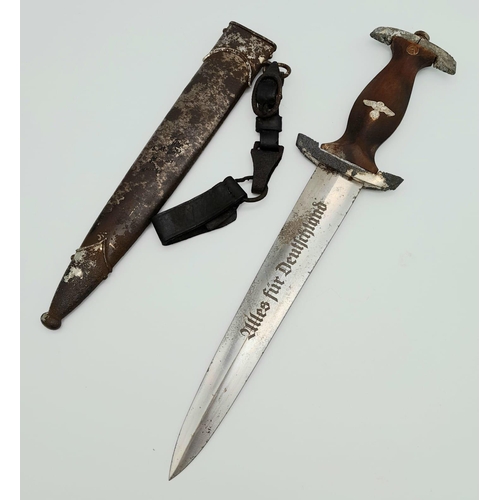 84 - 80. 3 rd Reich S.A Dagger & Hanger Rzm M7/91 for the maker: Carl Spitzer, Malsch. This dagger was fo... 