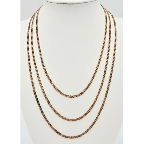 316 - A Vintage 9k Yellow Gold (tested) Rope Length Necklace. 
140cm. 18.4g total weight.