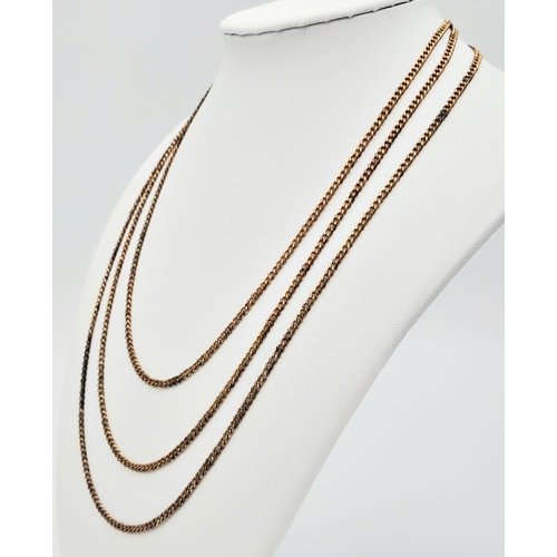 316 - A Vintage 9k Yellow Gold (tested) Rope Length Necklace. 
140cm. 18.4g total weight.