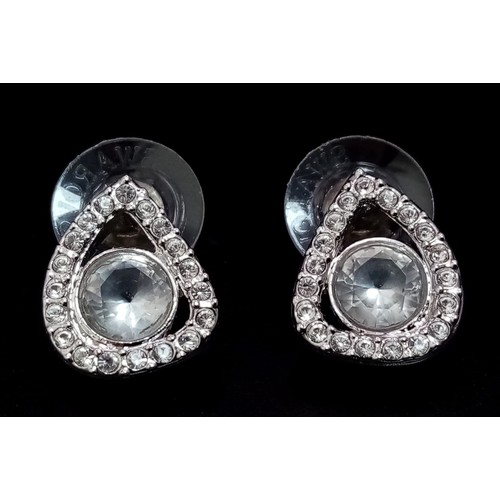 1355 - A Pair of Swarovski Crystal Earrings and a Swarovski Brooch. As new, in original packaging with COA'... 