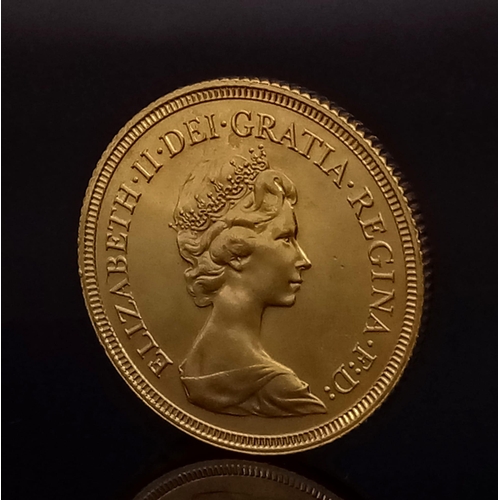 1 - A 1981 22k Gold Elizabeth II Full Sovereign. Comes in original case. EF but please see photos.