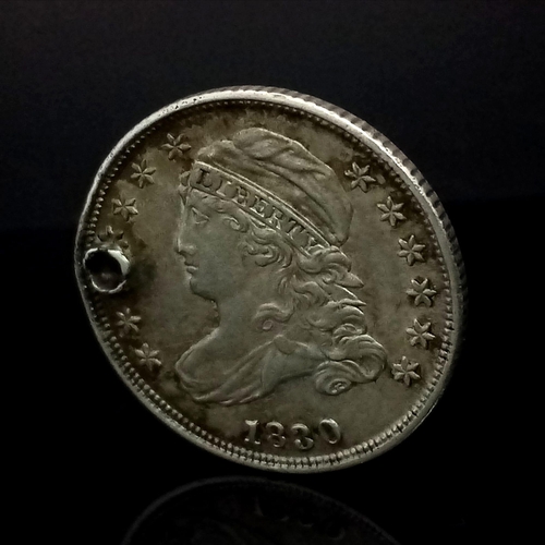 250 - An 1830 USA Silver 10 Cents (dime) Coin. Please see photos for conditions.