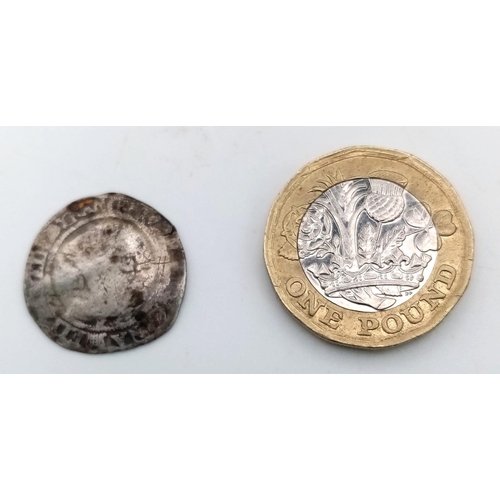 457 - A 1566 Elizabeth I Silver Hammered Threepence Coin. Small flan. 3rd/4th issue. S2565. Please see pho... 