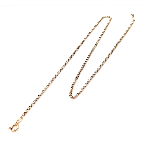 521 - A 9K Yellow Gold Circle Link Necklace. 41cm. 4.44g weight