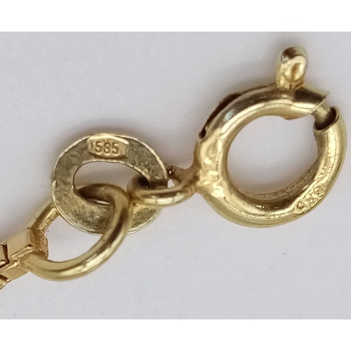 527 - A 14k Yellow Gold Link Necklace. 54cm. 7.61g weight