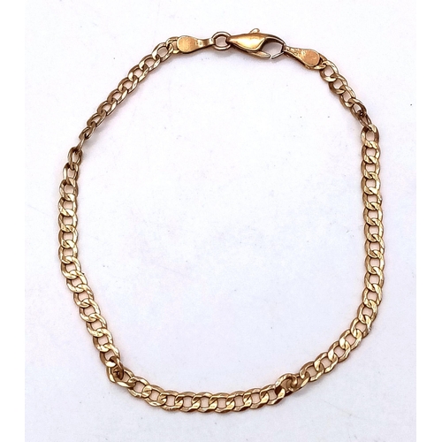 533 - A 9K Yellow Gold Link Bracelet. 19cm. 2.41g weight