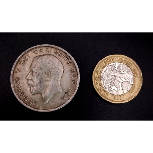 914 - A 1916 George V Halfcrown Silver Coin. S4011. Please see photos for conditions.