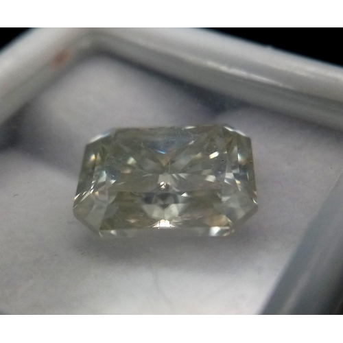 183 - A 6ct Emerald-Cut White Moissanite Gemstone - Comes with a GLI certificate.