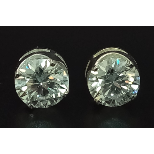 768 - A Pair of 5ct White Moissanite Stud Earrings. Set in 925 silver. Comes with a GLI certificate.