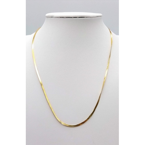 509 - A 9K Herringbone Necklace. 40cm. 1.83g weight.