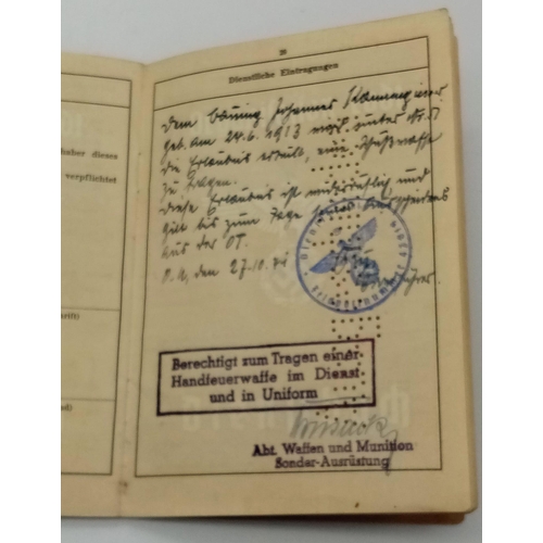 173 - RARE 3 rd Reich Organisation Todt Dienst Buch (Service Book) with lots of stamped entries in his med... 