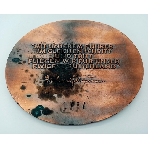 219 - 3 rd Reich N.S.F.K Deutschlandflug 1938 Bronze Plated Plaque, in its original presentation box. The ... 