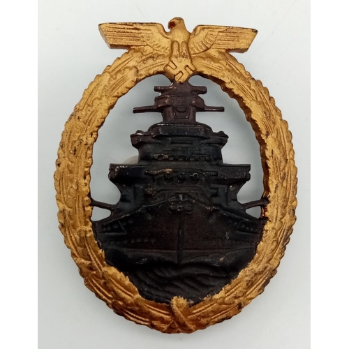 233 - WW2 German Kriegsmarine High Seas Badge. Awarded for service to the crews of the High Seas Fleet, co... 