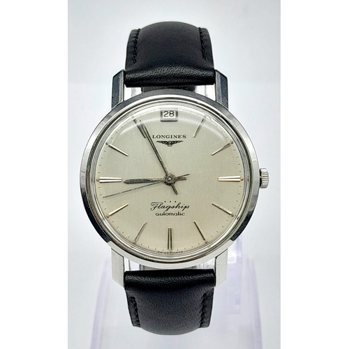 32 - A Rare Vintage Longine Automatic Flagship Watch. Not many of these were made with the date window at... 