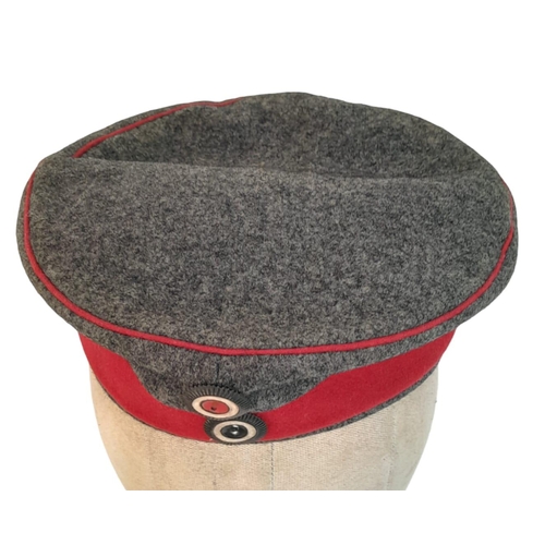 37 - WW1 1914 Dated Imperial German Feld Mütze Pork Pie Hat. Marked to the 157th (4th Silesian) Infantry ... 