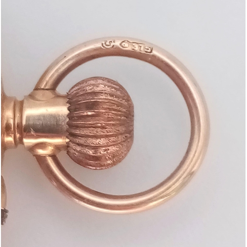 437 - An Antique 9K Yellow Gold Miniature Pocket watch. Not currently working so a/f. 30mm diameter. 20.8g... 