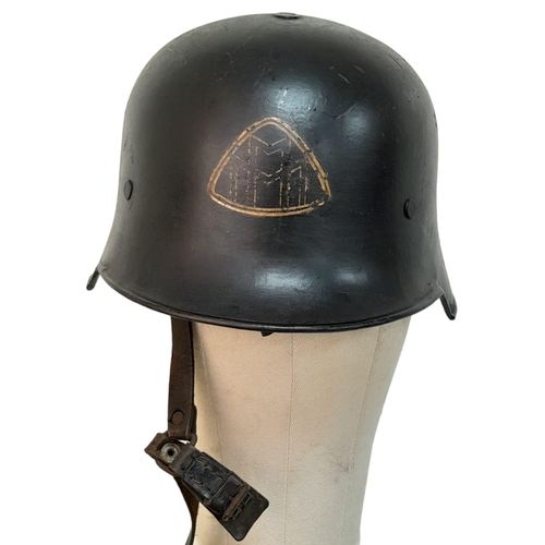 573 - Unknown WW2 German Factory Fire Helmet.