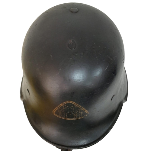 573 - Unknown WW2 German Factory Fire Helmet.