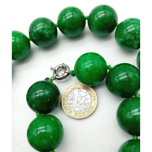 861 - 20MM Jade Big Beaded Necklace.