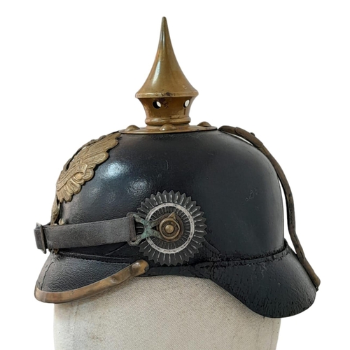 99 - WW1 Imperial German Model 1895 Enlisted Mans/Nco’s Pickelhaube. Dated 1896 with markings to the 69 t... 