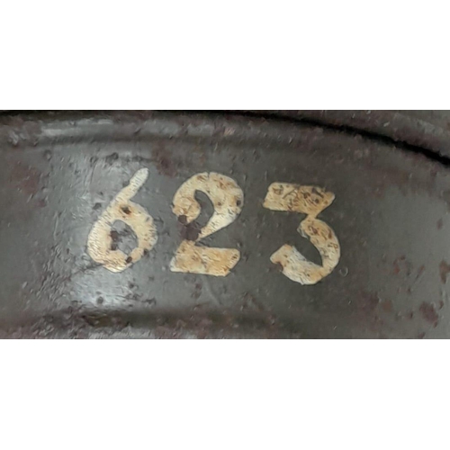 432 - WW2 German Gas Mask Canister with soldier’s number. Found in a French attic.