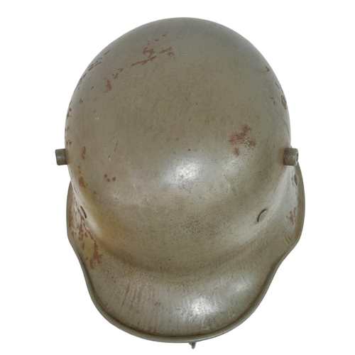 152 - WW1 German Model 1917 Stahlhelm Helmet with Original Green Paint.