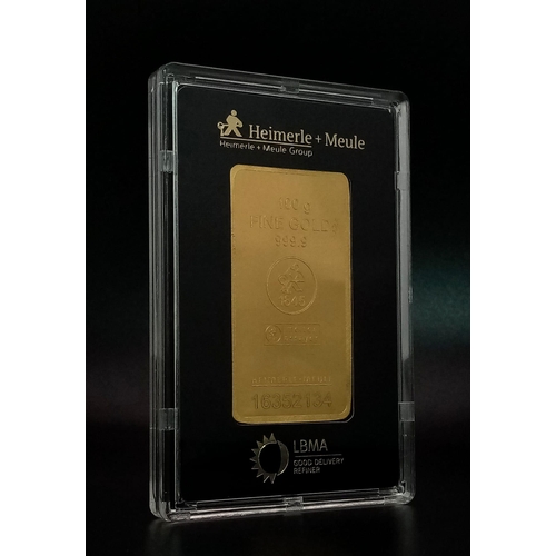 18 - A 100grm 24K GOLD INGOT ENCASED IN PRESENTATION PACK AS NEW.