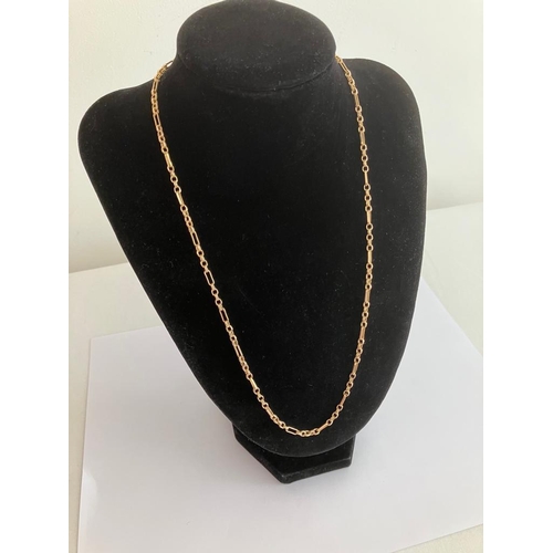 27 - Fabulous 9 carat YELLOW GOLD BELCHER MIXED LINK NECKLACE. Full UK hallmark. 10.36 grams. 53 cm.