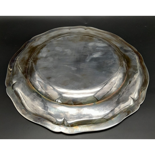 629 - 3 rd Reich Silver Plated 1942 Dated Kriegsmarine U-Boat “Wiking Flotilla” Platter. Makers Marked.