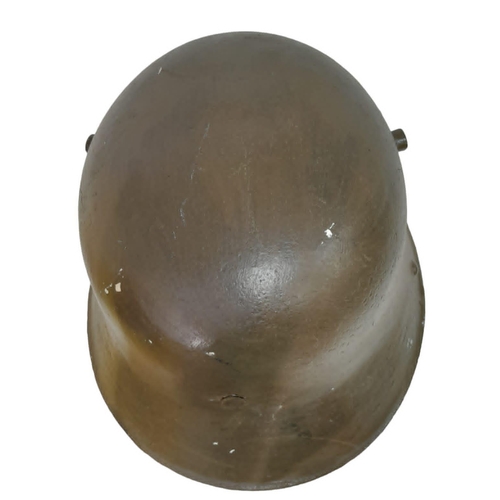 639 - Re-painted WW1 German M-16 Stahlhelm helmet with improvised liner and incorrect chin strap. Ideal st... 