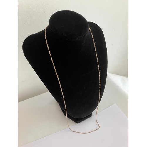 91 - Extremely long 9 carat GOLD CHAIN NECKLACE Complete with 9ct Gold safety chain. Full UK hallmark. Fu... 