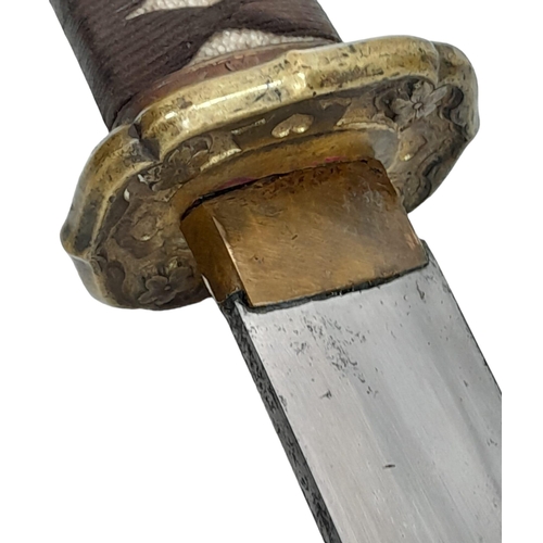 23 - WW2 Japanese Officers Sword with an ancient family blade. Reputedly a veteran bring back.