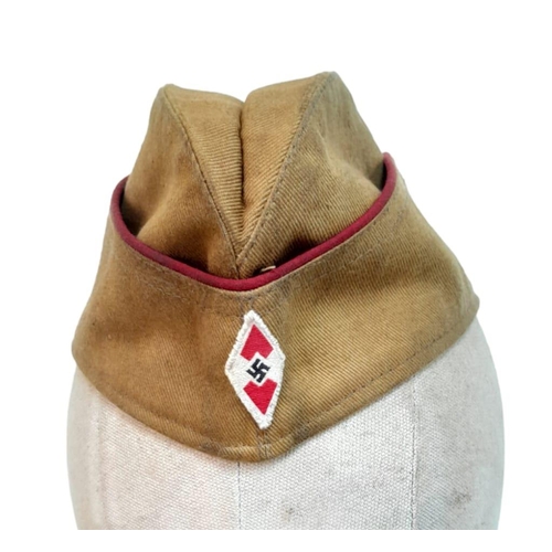 279 - 3 rd Reich Hitler Youth Boys Overseas Side Cap. Size 53. Nice original cloth badge. All passes the b... 