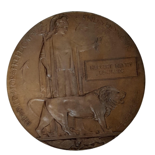 313 - An interesting WW1 Medal Trio & Death Plaque to Able Seaman Herbert Edwards who started his care... 