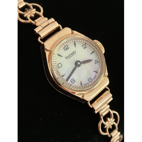 238 - Ladies vintage 9 carat GOLD ROTARY WRISTWATCH Having beautiful 9 carat gold strap Complete with  saf... 