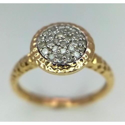 292 - 14K YELLOW GOLD DIAMOND RING WITH APPROX 0.30CT DIAMONDS TOTAL, DESIGNED BY PHILLIPS HOUSE, WEIGHT 3... 