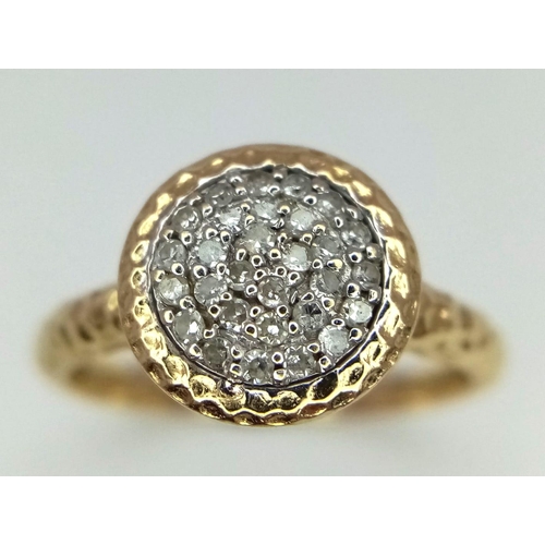 292 - 14K YELLOW GOLD DIAMOND RING WITH APPROX 0.30CT DIAMONDS TOTAL, DESIGNED BY PHILLIPS HOUSE, WEIGHT 3... 