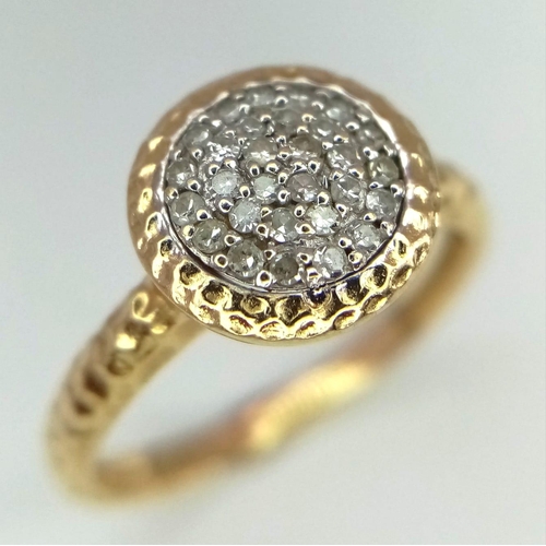 292 - 14K YELLOW GOLD DIAMOND RING WITH APPROX 0.30CT DIAMONDS TOTAL, DESIGNED BY PHILLIPS HOUSE, WEIGHT 3... 