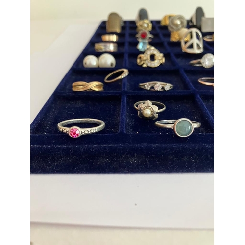 518 - Large selection of DRESS RINGS To include gold tone, jewelled, Statement pieces,etc. (40 Rings).