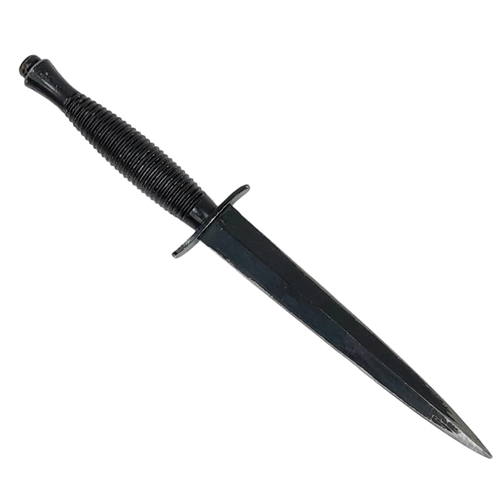 688 - A Vintage Black Coated Service Used Fairbairn Sykes Design Commando Dagger. 

29cm Length.