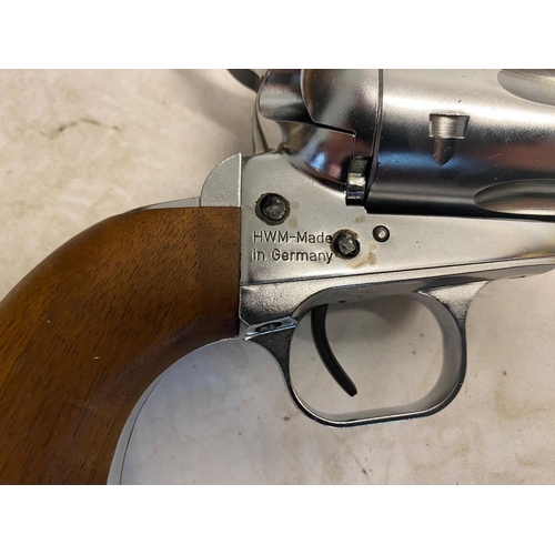 754 - A Deactivated Nickel-Plated Brocock 1873 Peacemaker Revolver. 5 1/2 inch barrel with a revolving cyl... 