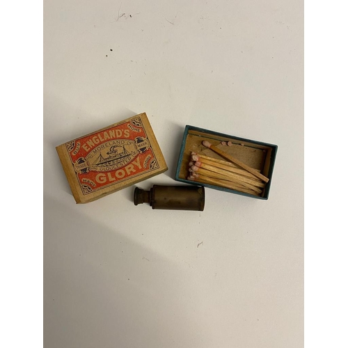 648 - An Original British WW2 Special Operations Executive Match Box Telescope. The box is an England's Gl... 