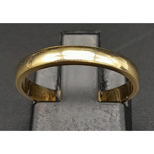 138 - A 22K Yellow Gold Band Ring. Size K. 1.88g weight.