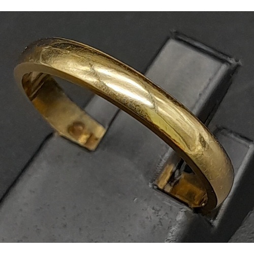 138 - A 22K Yellow Gold Band Ring. Size K. 1.88g weight.