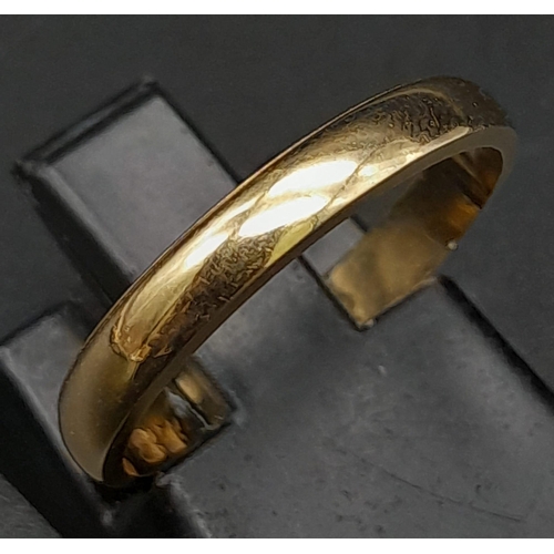 138 - A 22K Yellow Gold Band Ring. Size K. 1.88g weight.