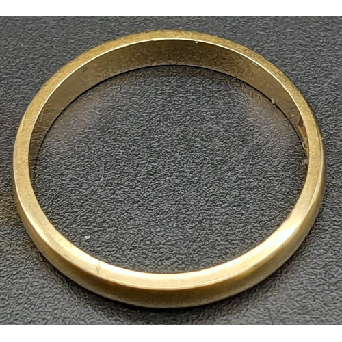 138 - A 22K Yellow Gold Band Ring. Size K. 1.88g weight.