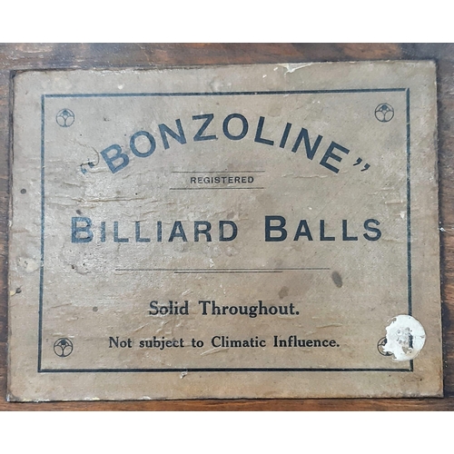 254 - A Set of Vintage/Antique Bonzoline Billiard Balls in Original Case. 24 balls in total. 37cm x 26cm.