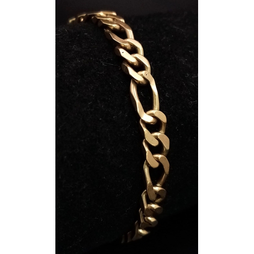 29 - A Vintage 9K Yellow Gold Figaro Link Bracelet with Lobster Clasp. 20cm. 12.55g weight.